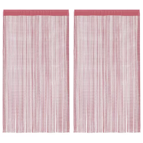 2 db rózsaszín zsinórfüggöny 100 x 250 cm