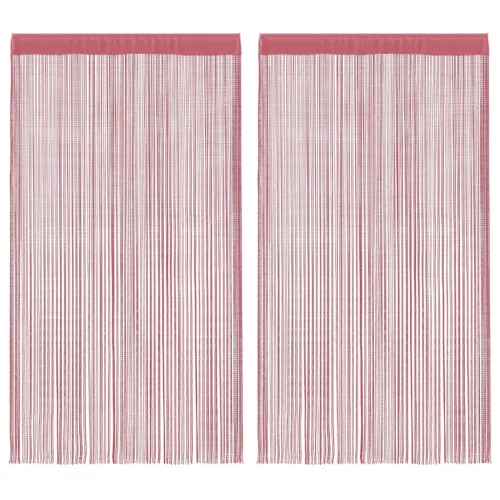2 db rózsaszín zsinórfüggöny 140 x 250 cm