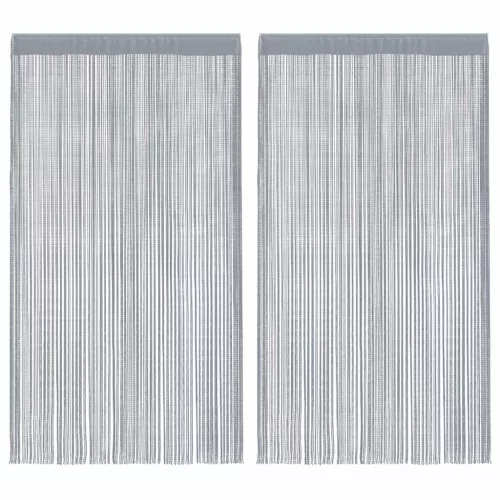 2 db világosszürke zsinórfüggöny 100 x 250 cm