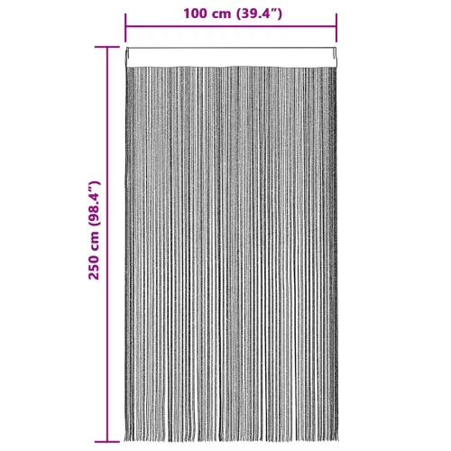 2 db világosszürke zsinórfüggöny 100 x 250 cm