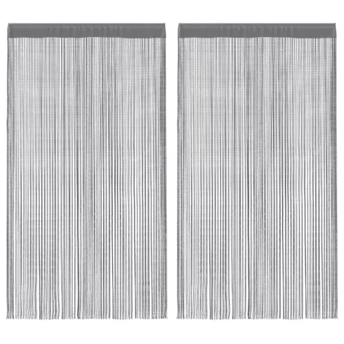 2 db antracit színű zsinóros függöny 100 x 250 cm