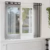 2 db fekete fátyolfüggönyök rojtokkal 140x140 cm
