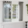 2 db fekete fátyolfüggönyök rojtokkal 140x175 cm
