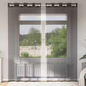 2 db fekete fátyolfüggönyök rojtokkal 140x225 cm
