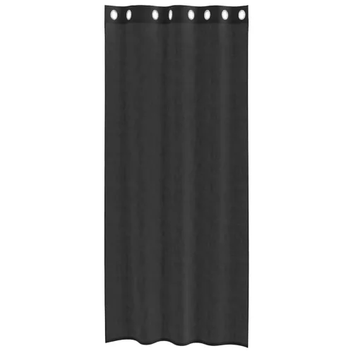 2 db fekete fátyolfüggönyök rojtokkal 140x225 cm