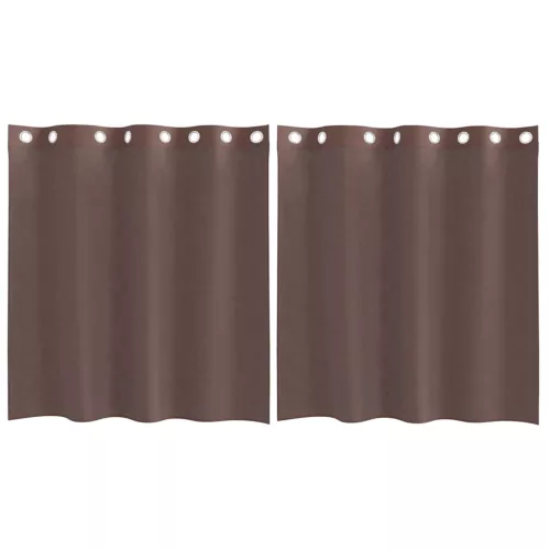 2 db barna fátyolfüggönyök rojtokkal 140x140 cm