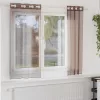 2 db barna fátyolfüggönyök rojtokkal 140x175 cm