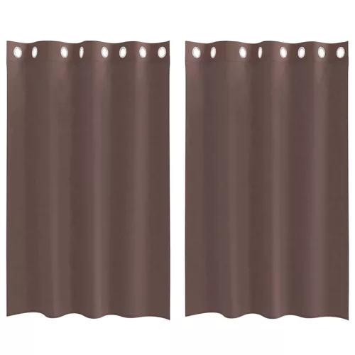 2 db barna fátyolfüggönyök rojtokkal 140x175 cm
