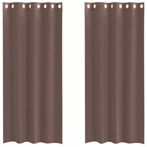 2 db barna fátyolfüggönyök rojtokkal 140x225 cm