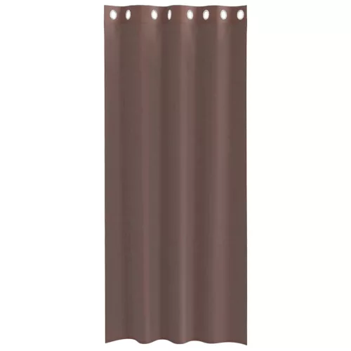 2 db barna fátyolfüggönyök rojtokkal 140x225 cm