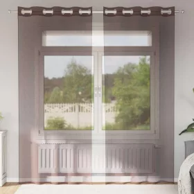 2 db barna fátyolfüggönyök rojtokkal 140x245 cm
