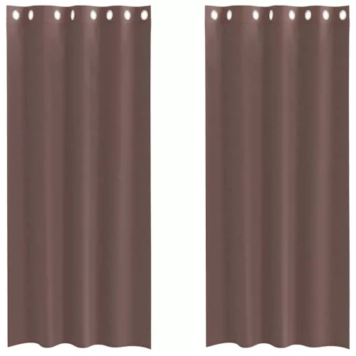 2 db barna fátyolfüggönyök rojtokkal 140x245 cm