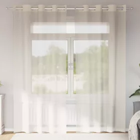 2 db krémszínű fátyolfüggönyök rojtokkal 140x225 cm