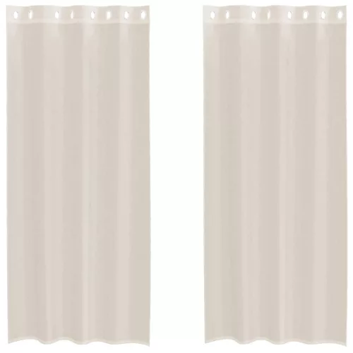 2 db krémszínű fátyolfüggönyök rojtokkal 140x225 cm
