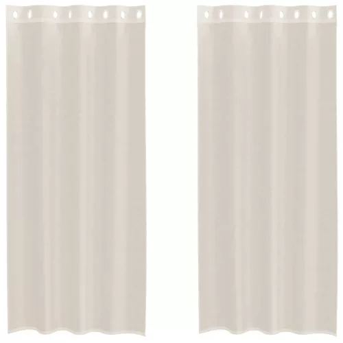 2 db krémszínű fátyolfüggönyök rojtokkal 140x245 cm