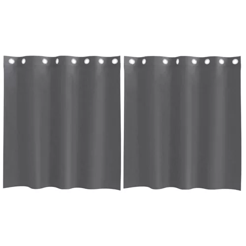 2 db sötétszürke fátyolfüggönyök rojtokkal 140x140 cm