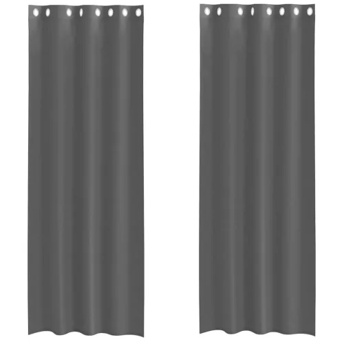 2 db sötétszürke fátyolfüggönyök rojtokkal 140x260 cm