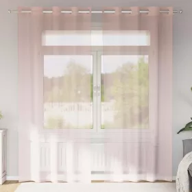   2 db világos rózsaszínű fátyolfüggönyök rojtokkal 140x225 cm