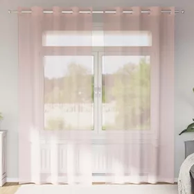   2 db világos rózsaszínű fátyolfüggönyök rojtokkal 140x245 cm