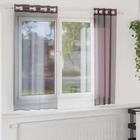2 db lila fátyolfüggönyök rojtokkal 140x140 cm
