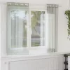 2 db világosszürke fátyolfüggönyök rojtokkal 140x140 cm