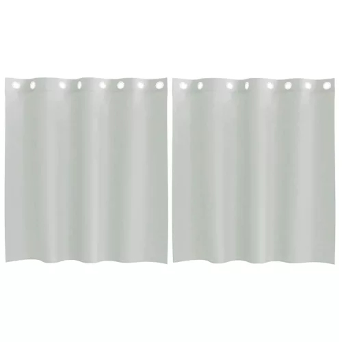 2 db világosszürke fátyolfüggönyök rojtokkal 140x140 cm