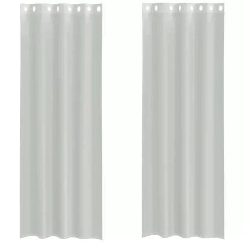 2 db világosszürke fátyolfüggönyök rojtokkal 140x260 cm