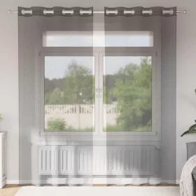 2 db világosbarna színű fátyolfüggönyök rojtokkal