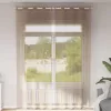 2 db világosbarna színű fátyolfüggönyök rojtokkal