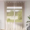 2 db világosbarna színű fátyolfüggönyök rojtokkal