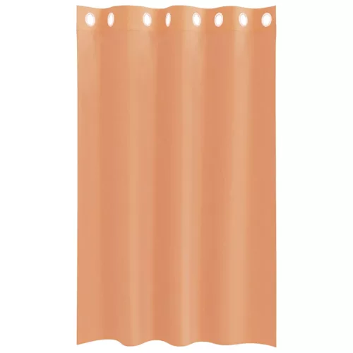 2 db terrakotta színű voile fátyolfüggönyök rojtokkal