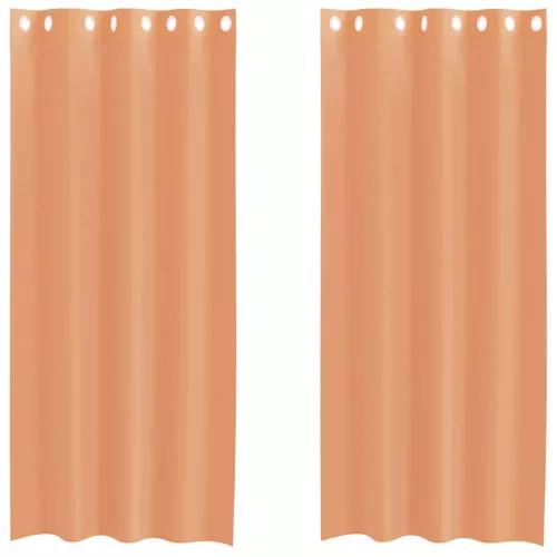 2 db terrakotta színű voile fátyolfüggönyök rojtokkal