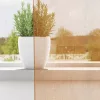 2 db terrakotta színű voile fátyolfüggönyök rojtokkal