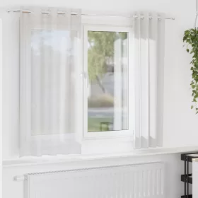 2 db fehér fátyolfüggönyök rojtokkal
