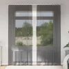 2 db fekete voile függönyök rúd zsebekkel