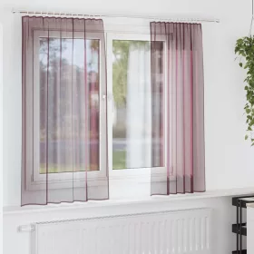 2 db lila voile függönyök rúd zsebekkel