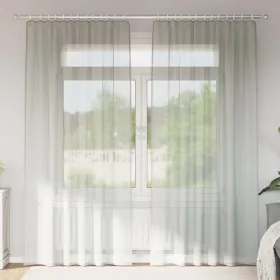 2 db világosszürke voile függönyök rúd zsebekkel