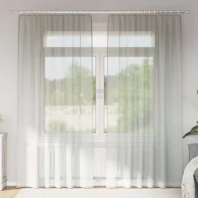 2 db világosszürke voile függönyök rúd zsebekkel