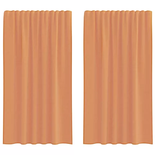 2 db terrakotta voile függönyök rúd zsebekkel