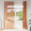 2 db terrakotta voile függönyök rúd zsebekkel