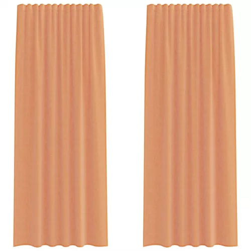 2 db terrakotta voile függönyök rúd zsebekkel