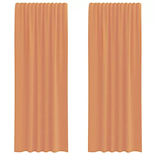 2 db terrakotta voile függönyök rúd zsebekkel