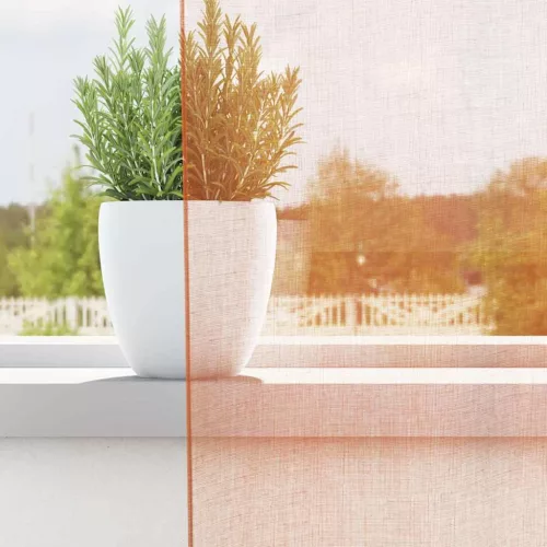 2 db terrakotta voile függönyök rúd zsebekkel