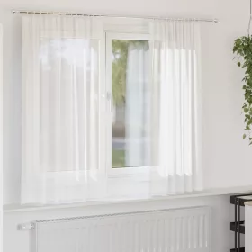 2 db fehér voile függönyök rúd zsebekkel