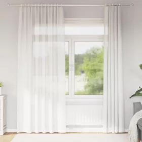 2 db fehér voile függönyök rúd zsebekkel