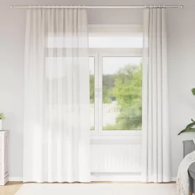 2 db fehér voile függönyök rúd zsebekkel