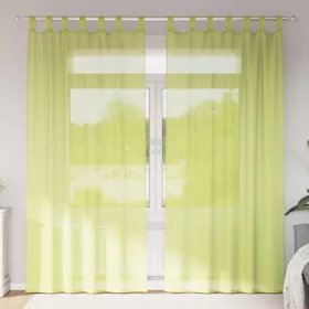  2 db almazöld fátyolfüggönyök fülecske tetejével 140x260 cm