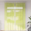 2 db almazöld fátyolfüggönyök fülecske tetejével 140x260 cm