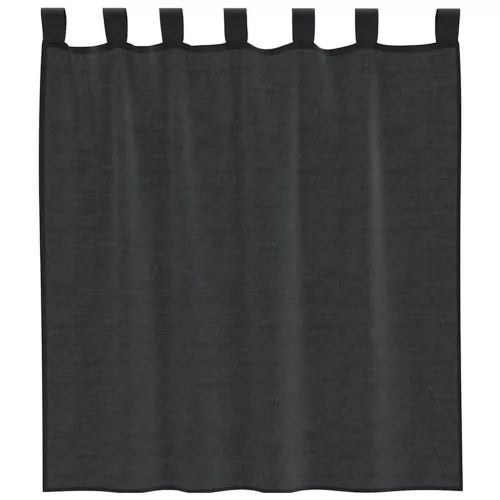 2 db fekete fátyolfüggönyök fülecske tetejével 140x260 cm