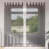 2 db fekete fátyolfüggönyök fülecske tetejével 140x260 cm
